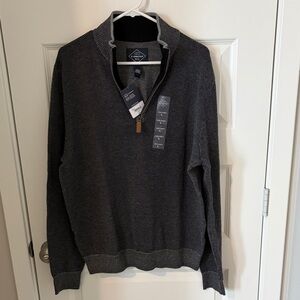 St. John's Bay Men's Dark Gray Zip-Up Sweater